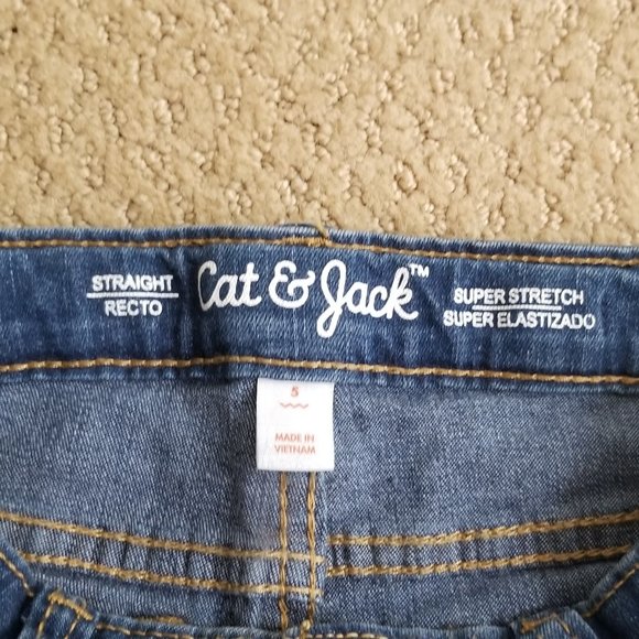 **NWOT** Cat & Jack Straight Leg Super Stretch Jeans Size 5 - Picture 3 of 3